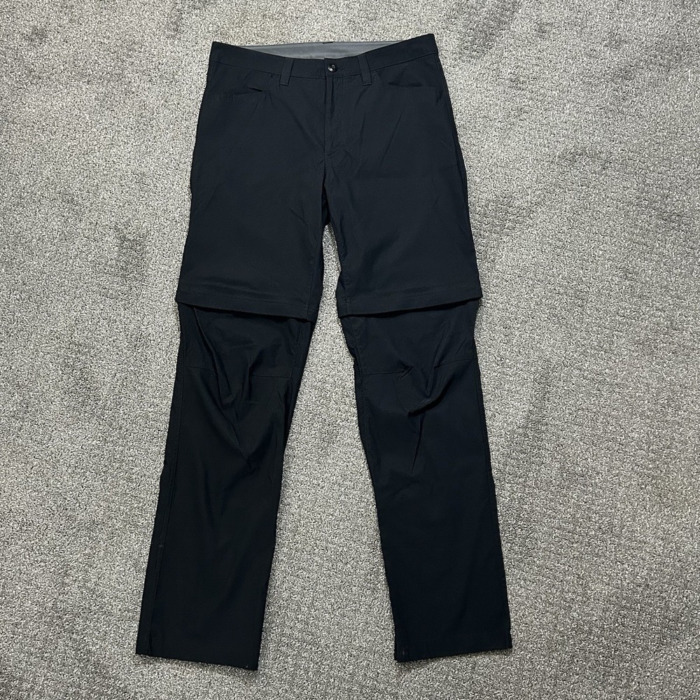 Eddie Bauer Convertible Tech Pants Black -Men's 34x34- Hiking Outdoors NWOT